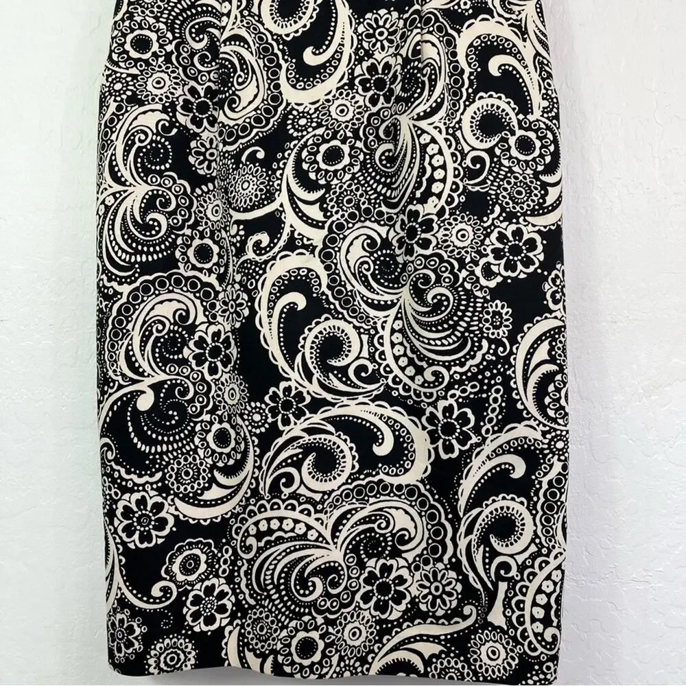 Tahari Arthur S.Levine Dress Womens 2 Geometric Sheath Sleeveless Floral Paisley